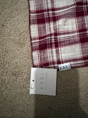 Kaxi Burgundy and White Plaid Hair Bandana Scarf thumbnail 3