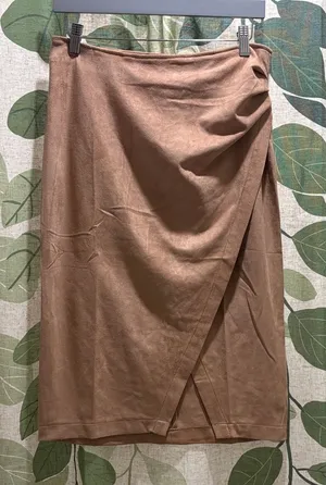 Hem & Thread Tan Pencil Skirt thumbnail 1