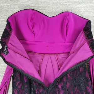 Sequin Hearts Lace Mini Prom Dress Womens 5 Purple Sash Strapless Cocktail Party thumbnail 13