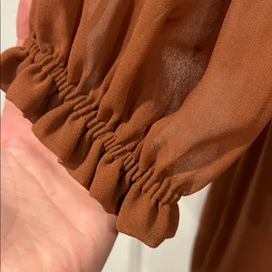 Wilfred Aritzia Brown Sheath‎ Dress with V-Neck Long Sleeves XL thumbnail 7