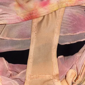 New Pink Vintage Y2k Pink Orange Tie Dye Mesh Lined Mini Skirt Size Medium thumbnail 4
