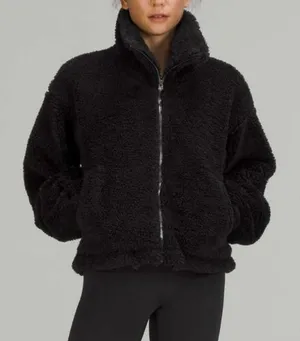 Lululemon Cinchable Fleece Zip Up Full Zip Jacket Black Women’s Size 6 thumbnail 1