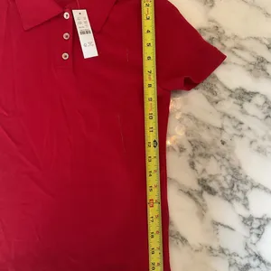 NWT JCrew Perfect-fit shrunken Red polo shirt Sz S Stubborn Green Tape Sold Out thumbnail 5