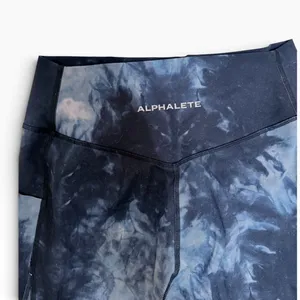 Alphalete High Rise Tie Dye Blue Leggings with Pockets Workout Yoga Pants S thumbnail 3