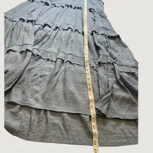 &merci Blue Ruffle Tiered Sleeveless Halter Maxi Dress S Boho Crinkle Flowy thumbnail 5