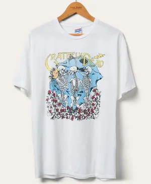 Junk Food grateful dead skeletons band tee bed of roses flea market short sleeve thumbnail 1