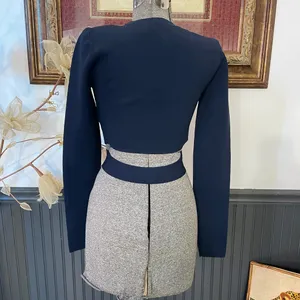 NWT Aritzia Ten by Babaton Retrospect Sweater Strip Cut Out Cropped Top Sz M 💛🎀 thumbnail 9