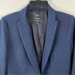 J. CREW Parke Navy Bi-Stretch Lined Single Button Blazer Size 2 Career Preppy thumbnail 4