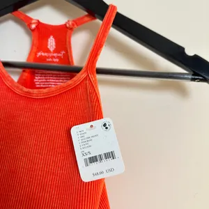 FREE PEOPLE Movement Happiness Runs Long Crop Tank in Orange Size X-Small/Small thumbnail 4