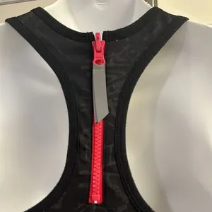 Free People Movement Black/Gray/Coral Abstract Pullover Zip-Up Sports Bra- Small thumbnail 7