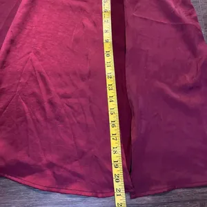 Burgundy one shoulder formal maxi dress thumbnail 3