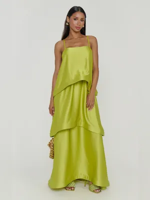 Show Me Your Mumu Ella Chartreuse Green Maxi Dress size Medium M NWOT thumbnail 3