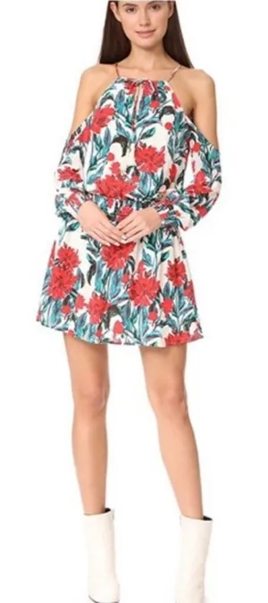 Anthropologie Chloe Oliver | Floral Silk Serena Cold Shoulder Dress Size Medium thumbnail 1