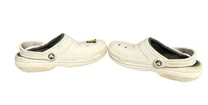 CROCS Unisex Classic Faux Fur Fuzz Lined White Clogs Size W7 M5 thumbnail 5