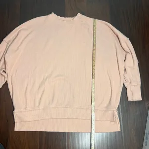 Aerie light peach crewneck sweater sz large thumbnail 6