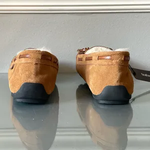 Parfeying Women’s Sheepskin Lined Suede Moccasin Slippers Tan UK 6 EU 39 US 8 thumbnail 5