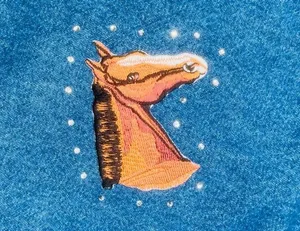 Vintage cotton denim Jean jacket horse / ranch / cowgirl theme embroidered patch thumbnail 11