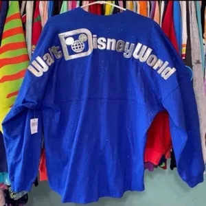 Disney parks make a wish Royal blue silver glitter spirit jersey nwt M thumbnail 2
