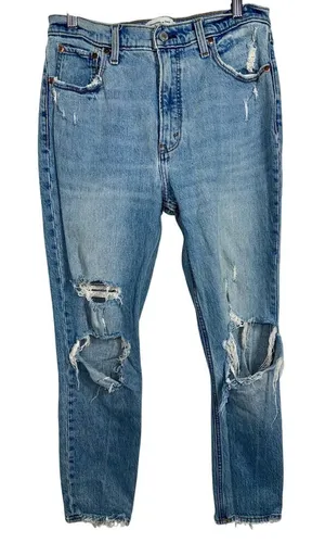 Abercrombie & Fitch Skinny High Rise Blue Denim Distressed Jeans Women Size 29 8 thumbnail 1
