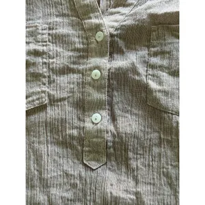 Carve Designs Dylan Gauze Popover Henley Organic Cotton Small Pink thumbnail 7