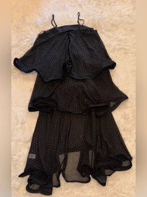 NEW Elliatt Moss Tiered Embellished Gown Black Cocktail Sz L thumbnail 8