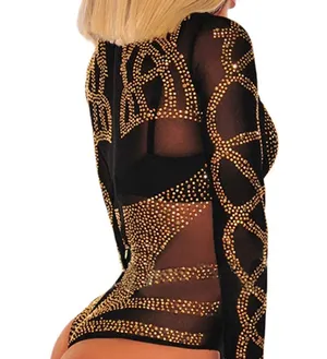 Rhinestone Bodysuit Black Size M thumbnail 4