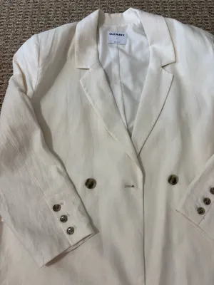 Old navy linen blazer cream thumbnail 2