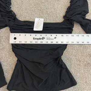 new Floerns small square neck puff sleeve ruched sheer top TLS2 3554 thumbnail 4