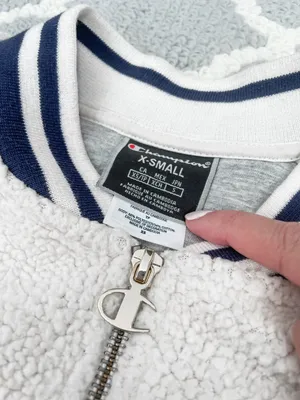 Cream Sherpa Bomber Varsity Jacket thumbnail 8