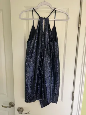 Lulus Navy Sequin Dress thumbnail 3