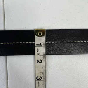 Olga Santini Women's Size L Leather Belt Black DOUBLE‎ OO Buckle Silver Toned thumbnail 11