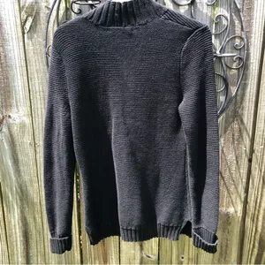 Lauren Ralph Lauren cotton Black knit sweater V Neck M thumbnail 2