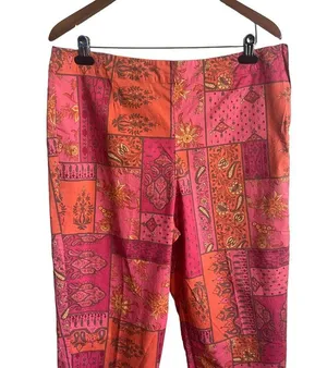 Susan Bristol Pants Women Plus 16 Pink Orange Straight Leg Side Zipper Retro thumbnail 18