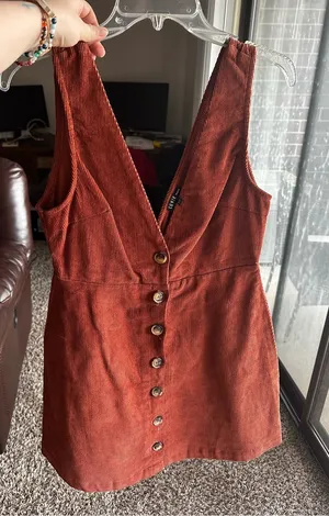 Dry Goods Rust Corduroy Button-Up Mini Dress thumbnail 1