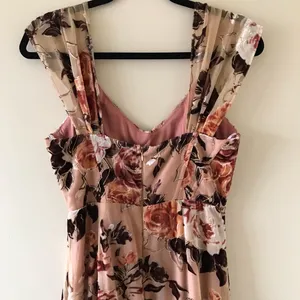 Composed Beauty Blush Pink Burnout Velvet Floral Midi Dress, NWT thumbnail 10