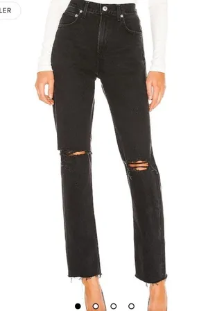 Agolde Black Wash Jeans - Cherie High Rise thumbnail 1