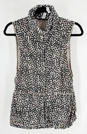 Lululemon Pack-It Vest Ace Spot Grain Black Full Zip active wear cheetah size 6 thumbnail 1