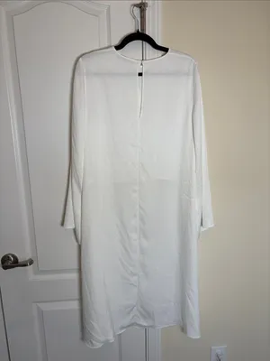 Zara White Asymmetrical Cropped Long-Sleeve Cape Top NWT thumbnail 9