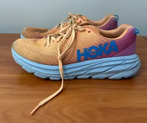 Hoka Women’s Rincon 3 Running Workout Athletic Shoes 7.5B Orange Pink‎ Blue thumbnail 1