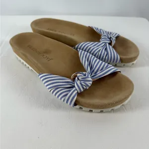 Jack Rogers Phoebe Knotted Comfort Slide Sandals in White Blue Stripe Size‎ 8 thumbnail 3