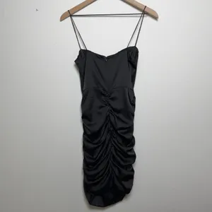 Meshki Women Satin Babydoll Ruched Mini Dress Small Party Cocktail Event‎ Date thumbnail 5