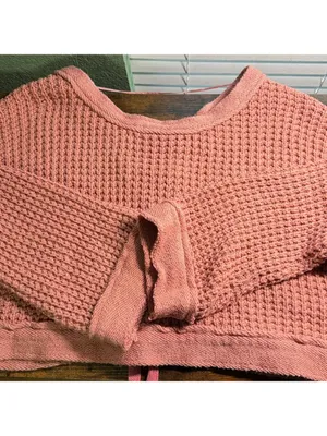 Free People Sweater Maybe Baby Pullover Sweater chunky knit lace up back thumbnail 5