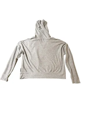 Calvin Klein Performance Womens Grey Waffle Knit Cropped Hoodie size Large thumbnail 4