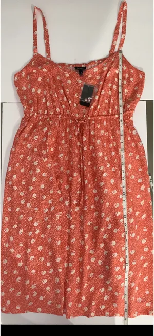 Torrid Coral Floral Babydoll Tank Midi Dress Summer Plus Size 2X thumbnail 4