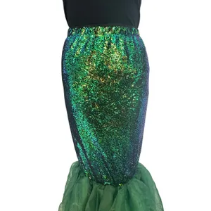 FUNNA Green Sequin Mermaid Tail Costume Maxi Skirt NWT XL thumbnail 4