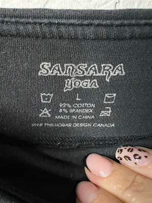 Sansara Black Yoga Wide Leg Crop Capri Leggings Mid Rise Athleisure thumbnail 5