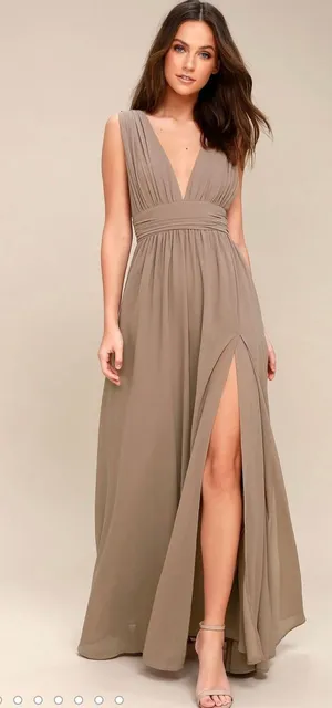 Lulus Heavenly Hues Maxi Dress - Taupe thumbnail 2