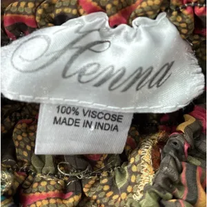 Henna Silky Mini Skirt Size Small Panel Shirred Dopamine Rave Festival Gypsy thumbnail 6