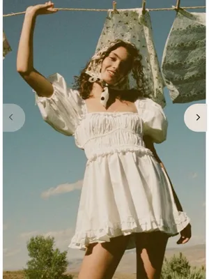 For Love & Lemons Jackson White Ruffle lace Babydoll Mini Dress size XS $198 thumbnail 6