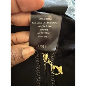 Vintage Baby Phat Y2k Zip Up Hoodie Sz L Black/gold Goth Dark Fairy Lightweight thumbnail 6